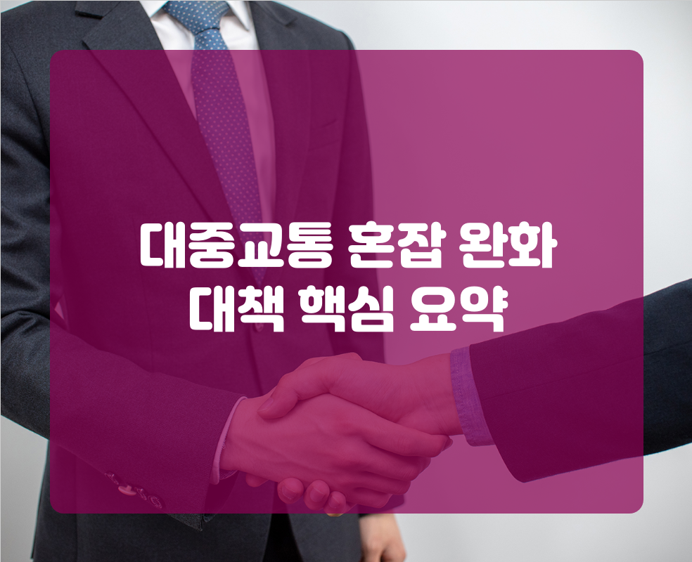 대중교통 혼잡 완화 대책 핵심 요약